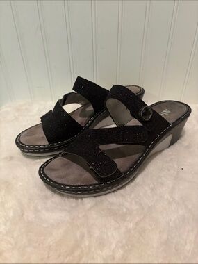 Algeria Loti Glitteroti Leather Sandals with Glitter Straps Sz 37